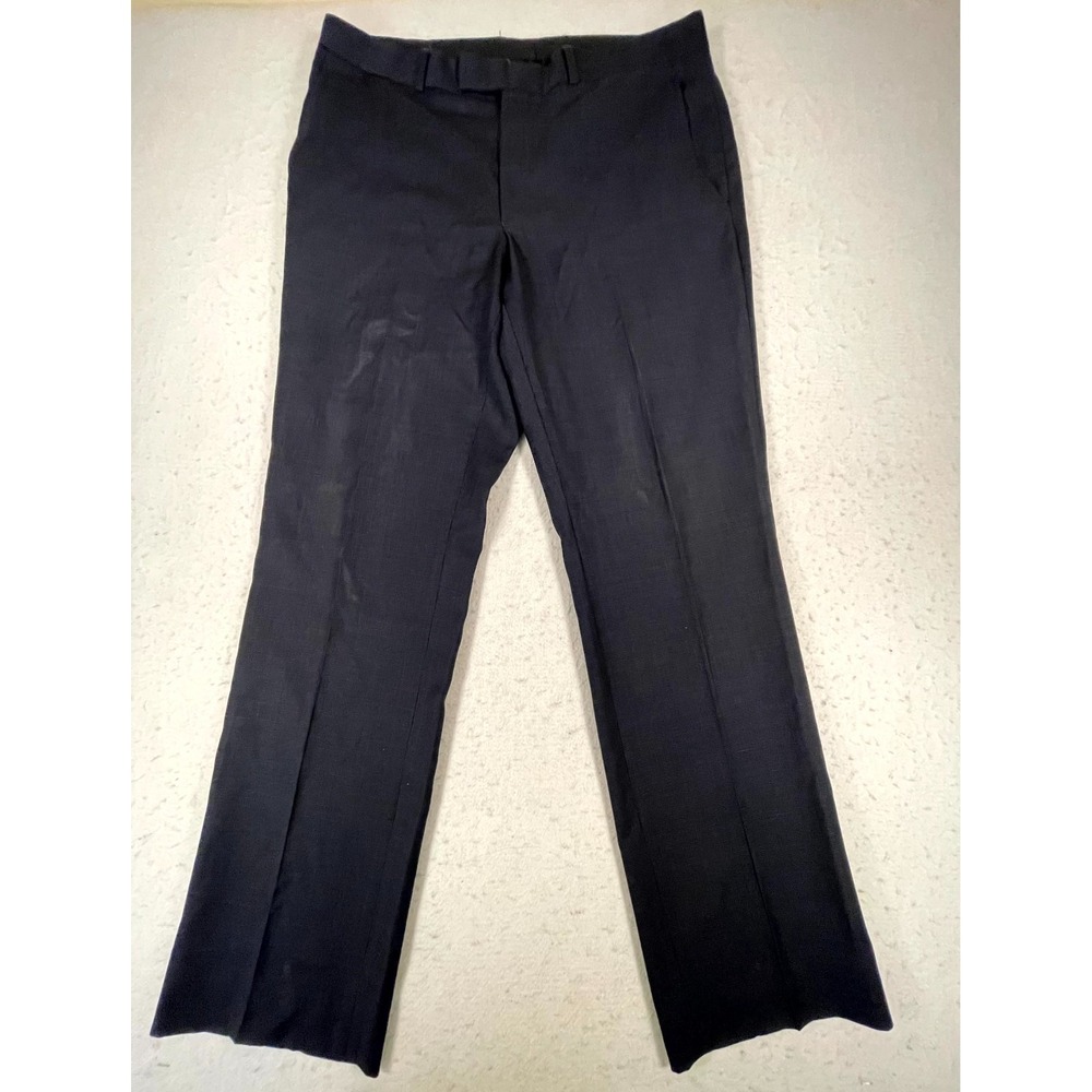 Kenneth Cole New York Dress Pants Mens 42x36 Black Wool Straight Leg Business‎